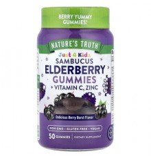 Nature's Truth, Just 4 Kidz, Sambucus Elderberry Gummies + Vitamin C, Zinc, Delicious Berry Burst, 50 Gummies
