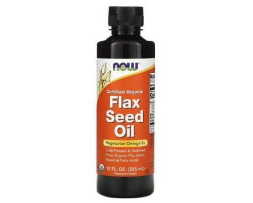 NOW Foods, Certified Organic, Flax Seed Oil, 12 fl oz (355 ml)
