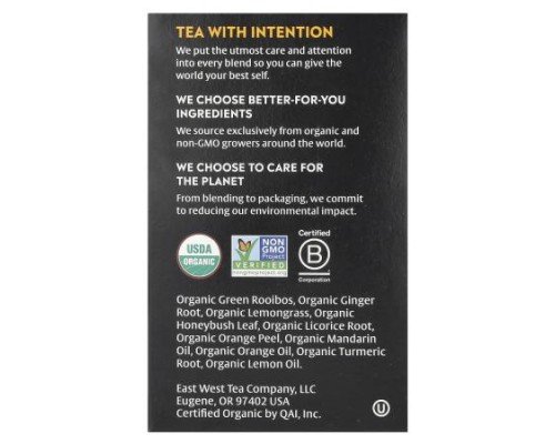 Choice Organic Teas, Herbal Tea, Mandarin Ginger, Caffeine Free, 16 Tea Bags, 1.02 oz (29 g)