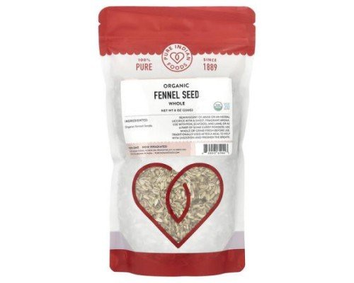 Pure Indian Foods, Organic Fennel Seed, Whole, 8 oz (226 g)