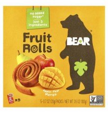 Bear, Fruit Rolls, Apple-Pear Mango, 5 Packs, 0.7 oz (20 g) Each
