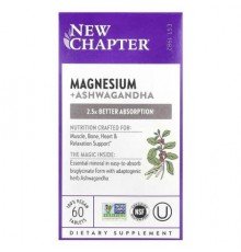 New Chapter, Magnesium + Ashwagandha, 60 Vegan Tablets