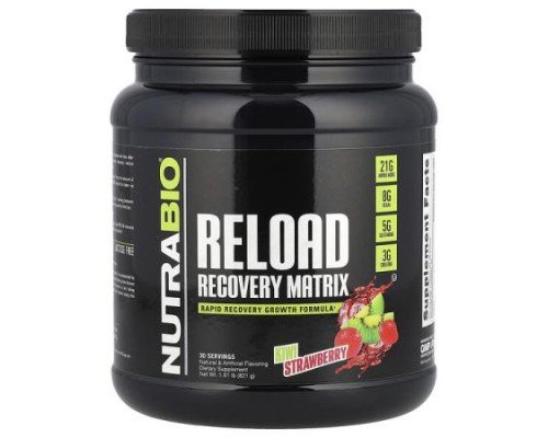 NutraBio, Reload Recovery Matrix, Kiwi Strawberry, 1.81 lb (821 g)