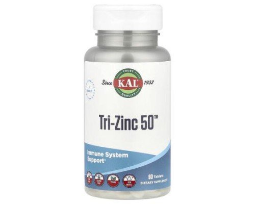 KAL, Tri-Zinc 50™, 90 Tablets (50 mg per Tablet)
