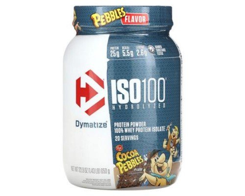 Dymatize, ISO100® Hydrolyzed, 100% Whey Protein Isolate, Cocoa Pebbles, 1.43 lb (650 g)