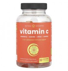 NutraChamps, Vitamin C, Natural Orange & Cherry, 60 Vegan Gummies