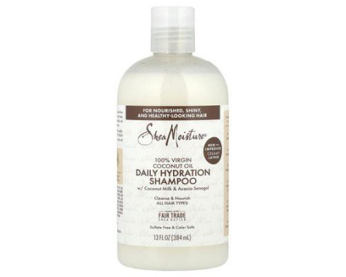 SheaMoisture, 100% Virgin Coconut Oil, Daily Hydration Shampoo, For All Hair Types, 13 fl oz (384 ml)