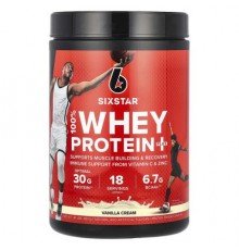 SIXSTAR, 100% Whey Protein Plus, Vanilla Cream, 1.81 lbs (821 g)