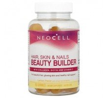 NeoCell, Hair, Skin & Nails Beauty Builder Gummies, Lemon, 60 Gummies