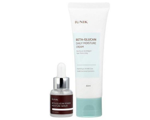 iUNIK, Beta-Glucan Edition Skin Care Set, Cream & Mini Serum, 2 Piece Set