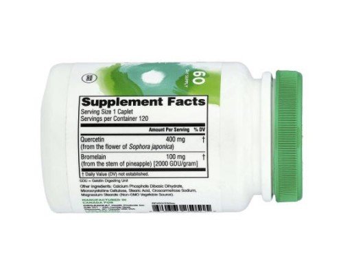Organika, Quercetin with Bromelain, 120 Caplets