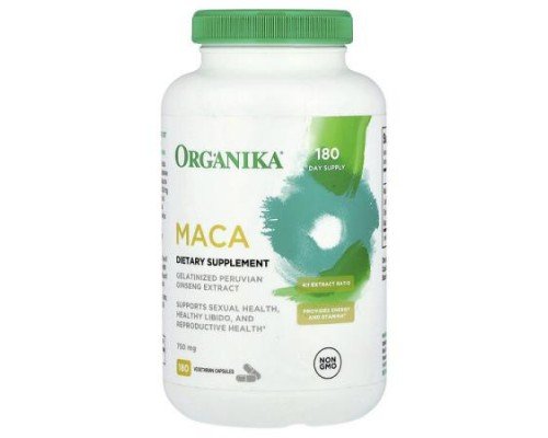Organika, MACA, 750 mg, 180 Vegetarian Capsules