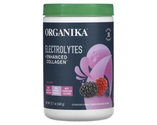 Organika, Electrolytes + Enhanced Collagen, Wild Berry, 12.7 oz (360 g)