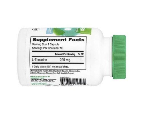 Organika, L-Theanine, 225 mg, 90 Vegetarian Capsules