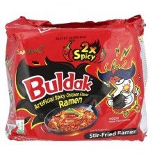 Buldak, Buldak™, Stir-Fried Ramen, Spicy Chicken, 2X  Spicy, 5 Packs, 4.94 oz (140 g) Each