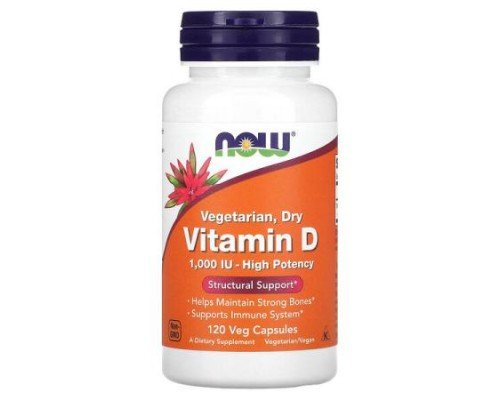 NOW Foods, Vegetarian Dry Vitamin D, 1,000 IU, 120 Veg Capsules