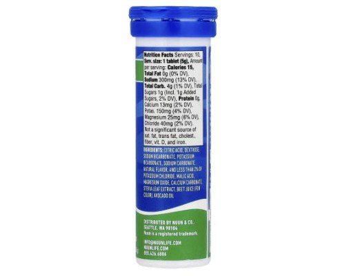 Nuun, Sport Hydration, Effervescent Electrolyte Drink, Watermelon, 10 Tablets