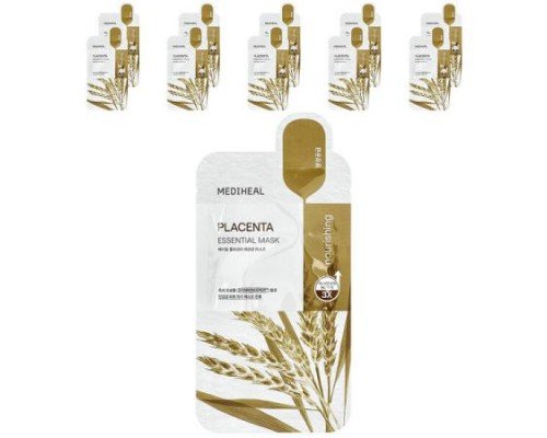 MEDIHEAL, Placenta, Essential Beauty Mask, 10 Sheets, 0.81 fl oz (24 ml) Each