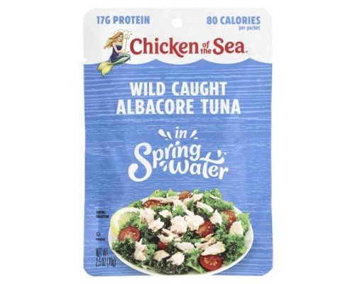 Chicken of the Sea, Wild Caught Albacore Tuna, Spring Water, 2.5 oz (70 g)