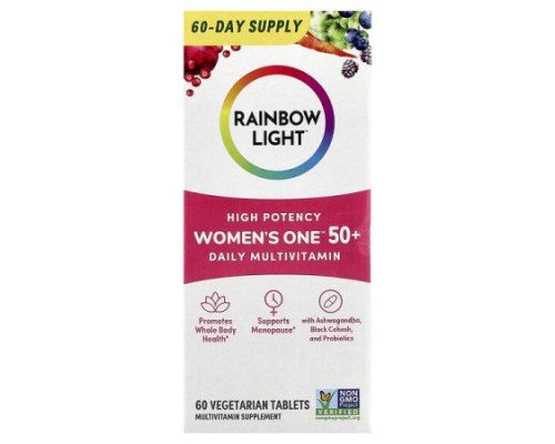 Rainbow Light, Women's One™50+, Daily Multivitamin, High Potency, 60 Vegetarian Tablets