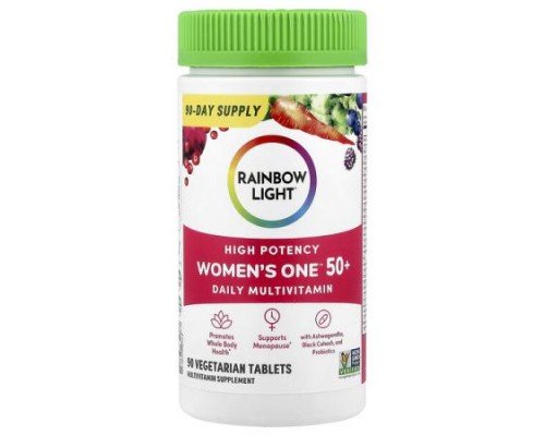 Rainbow Light, Women's One™ 50+ Daily Multivitamin, High Potency, 90 Vegetarian Tablets