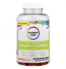 Rainbow Light, Vitamin D3 Gummies, High Potency, Peach, 2,000 IU, 120 Vegetarian Gummies