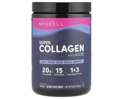 NeoCell, Super Collagen With Aloe, Unflavored, 10.6 oz (300 g)