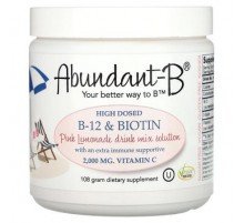 Sufficient C, Abundant-B High Dosed B-12 & Biotin Drink Mix, Pink Lemonade, 108 g