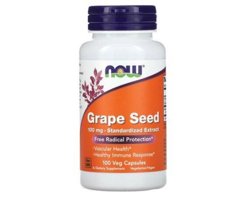 NOW Foods, Grape Seed, Standardized Extract, 100 mg, 100 Veg Capsules