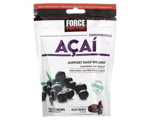 Force Factor, Fundamentals, Acai, 30 Soft Chews (500 mg per Chew)