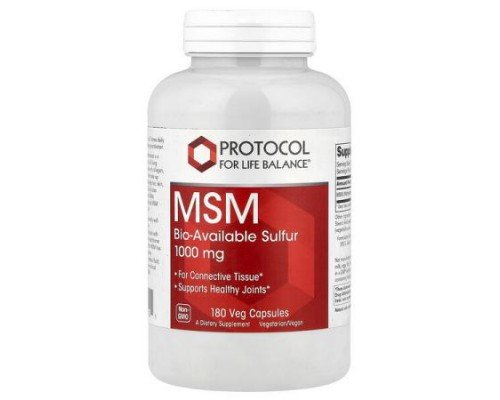 Protocol for Life Balance, MSM, 1,000 mg, 180 Veg Capsules