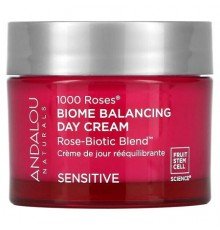 Andalou Naturals, 1000 Roses, Biome Balancing Day Cream, Sensitive, 17 oz (50 g)