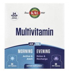 KAL, Multivitamin, Morning & Evening, 2 Pack, 60 Tablets Each
