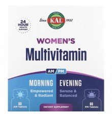 KAL, Women's Multivitamin, Morning & Evening, 2 Pack, 60 Tablets Each