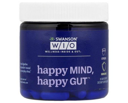 Swanson WIO, Happy Mind, Happy Gut™, 30 Veggie Capsules