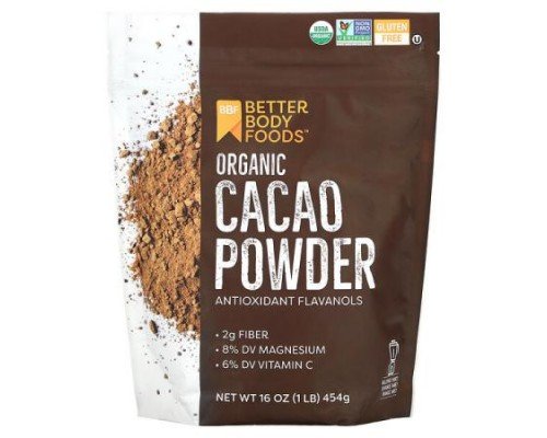 BetterBody Foods, Organic Cacao Powder, 1 lb (454 g)