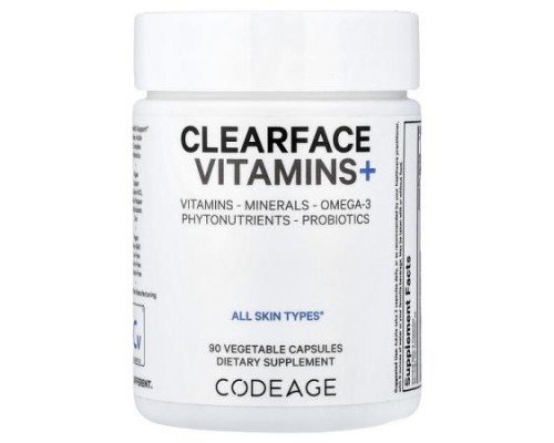 Codeage, Clearface Vitamins+, 90 Vegetable Capsules