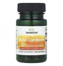 Swanson, Beta Carotene, 25,000 IU (7,500 mcg RAE), 100 Softgels