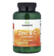 Swanson, Zinc & C Lozenges, Orange & Lemon, 200 Lozenges