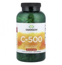 Swanson, C-500, Vitamin C with Rose Hips, 400 Capsules