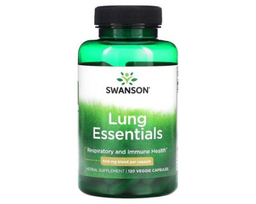 Swanson, Lung Essentials, 500 mg, 120 Veggie Capsules