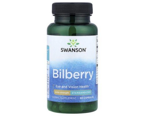 Swanson, Bilberry, Extra Strength, Standardized, 60 Capsules