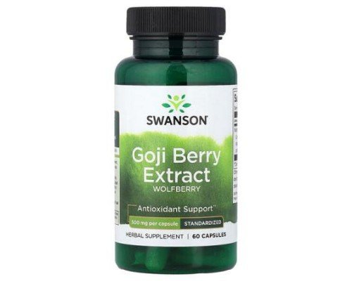Swanson, Goji Berry Extract, Standardized, 500 mg, 60 Capsules