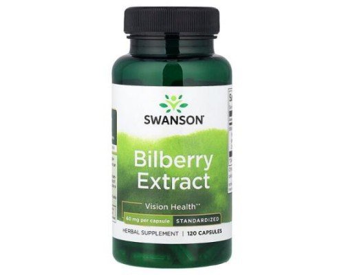 Swanson, Bilberry Extract, Standardized, 60 mg, 120 Capsules
