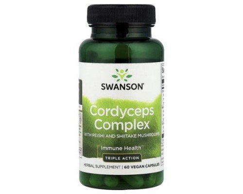 Swanson, Cordyceps Complex with Reishi and Shiitake Mushrooms, 60 Vegan Capsules