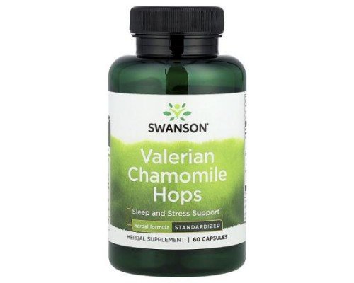 Swanson, Valerian Chamomile Hops, 60 Capsules