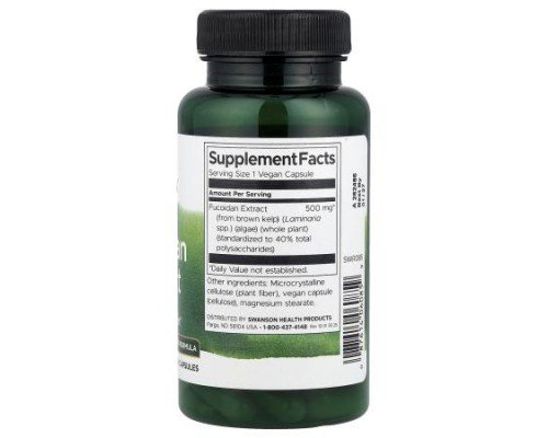 Swanson, Fucoidan Extract, 500 mg, 60 Vegan Capsules