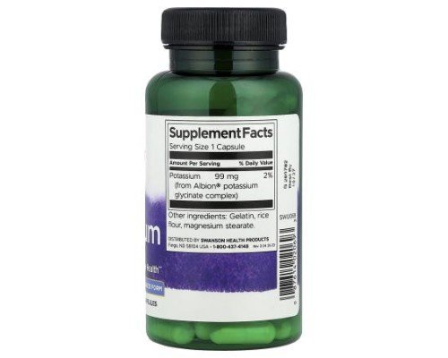 Swanson, Albion® Potassium, 99 mg, 90 Capsules