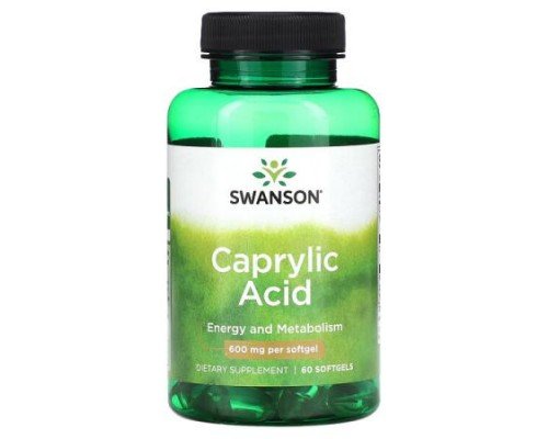 Swanson, Caprylic Acid, 600 mg, 60 Softgels