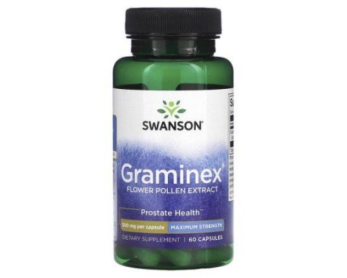 Swanson, Graminex Flower Pollen Extract, Maximum Strength, 500 mg, 60 Capsules